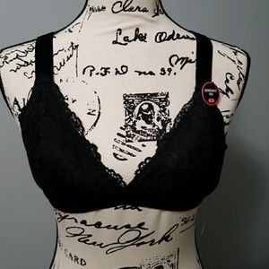 Rene Rofe  Black  Copper Lace Bralette